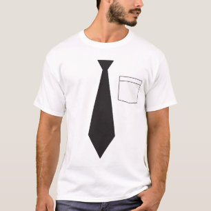 おもしろいな擬似黒いネクタイのワイシャツ Tシャツ