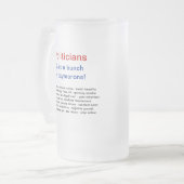 おもしろいな政治ユーモアのマグ フロストグラスビールジョッキ (正面左)