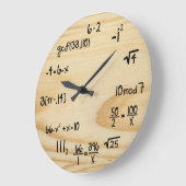 おもしろいな数学のギーク- "木製の穀物" ラージ壁時計 (傾斜)