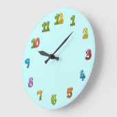 おもしろいな数 ラージ壁時計 (傾斜)
