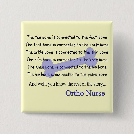 おもしろいな整形外科のナースのギフト 缶バッジ (正面)