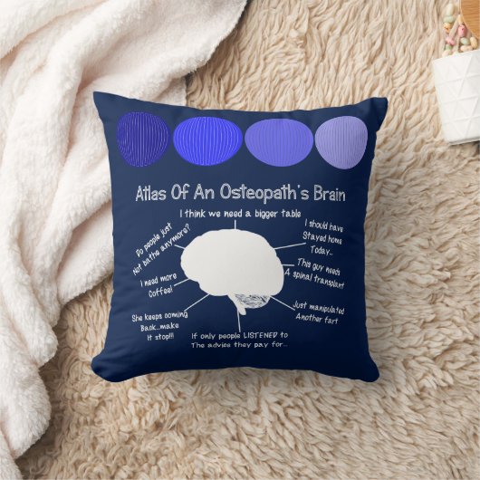 おもしろいな整骨療法家の頭脳の枕青 クッション (ブランケット)