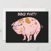 おもしろいな斑点を付けられたピンクのブタBBQのCookoutのパーティーのカスタム 招待状 (正面)