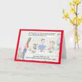 おもしろいな料理の漫画の誕生日の挨拶状 カード (黄色い花)