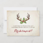 おもしろいな新婦付添人の提案カード~のシカの(雄ジカの)枝角 招待状 (正面)