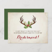 おもしろいな新婦付添人の提案カード~のシカの(雄ジカの)枝角 招待状 (正面/裏面)