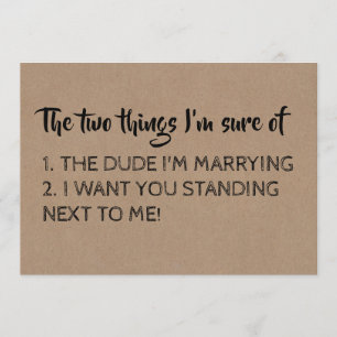 おもしろいな新婦付添人/メイド・オブ・オーナー（花嫁付き添い人）の提案 招待状