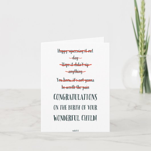 おもしろいな新生児は「それを」カード釘付けしました カード (正面)