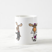 おもしろいな新郎新婦のアメリカヘラジカの結婚式 コーヒーマグカップ (中央)