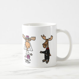 おもしろいな新郎新婦のアメリカヘラジカの結婚式 コーヒーマグカップ
