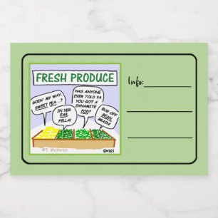 おもしろいな新鮮な野菜の漫画の家に缶詰になること フードラベル