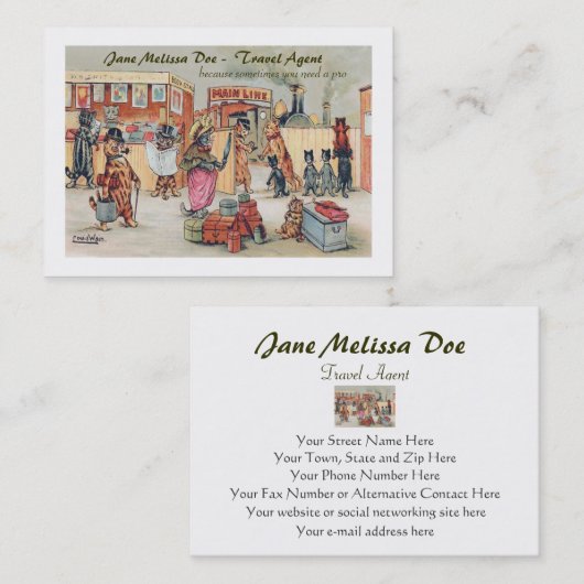 おもしろいな旅行代理店か両面添乗員 名刺 (正面/裏面)