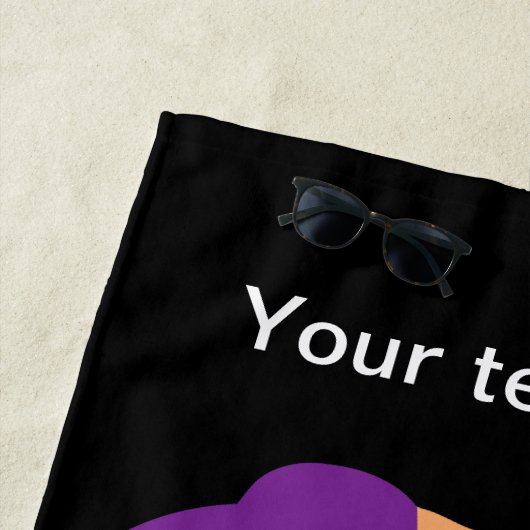 おもしろいな日光浴をする女の子のデザイン ビーチタオル (インサイチュ)