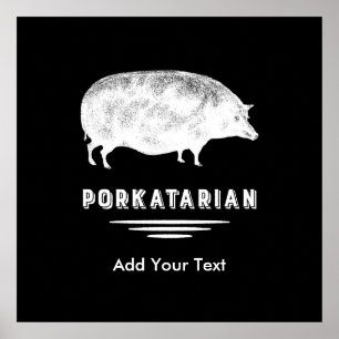 おもしろいな旧式なブタのベーコンの恋人Porkatarian ポスター