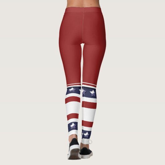 おもしろいな星は長いソックスの女性を縞で飾ります レギンス (裏面)