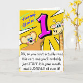 おもしろいな最初バースデー・カード カード (黄色い花)