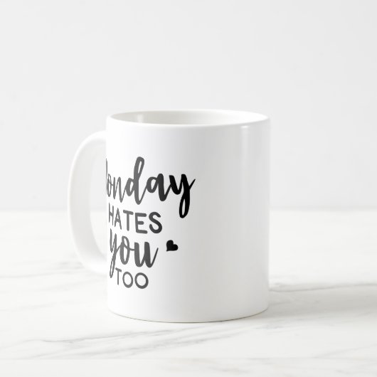 おもしろいな月曜日はコーヒー・マグ余りに憎みます コーヒーマグカップ (正面左)
