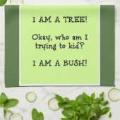 おもしろいな木の姿勢の女性 キッチンタオル (折り畳み)