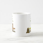 おもしろいな木製の回転ビーバーおよびバッタの漫画 コーヒーマグカップ (中央)