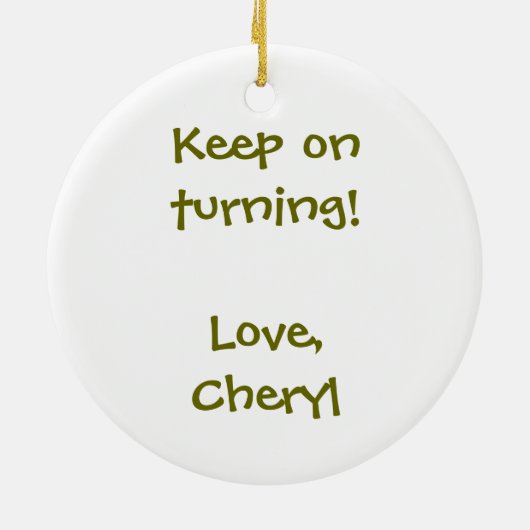 おもしろいな木製の回転ビーバーおよびバッタの漫画 セラミックオーナメント (裏面)