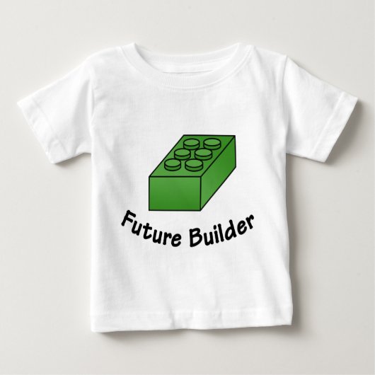 おもしろいな未来の建築者-ブロックのイラストレーション ベビーTシャツ (正面)