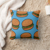 おもしろいな枕をくまなくハンバーガー クッション (ブランケット)