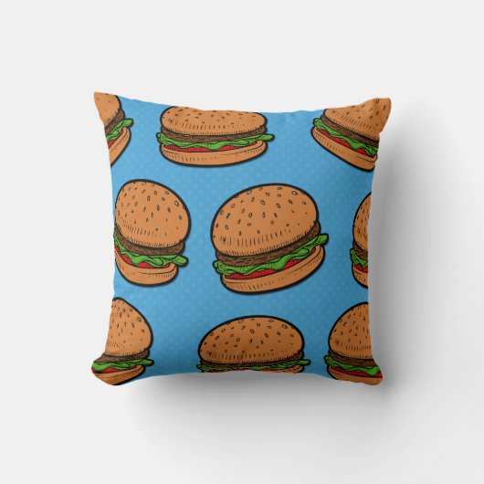 おもしろいな枕をくまなくハンバーガー クッション (正面)