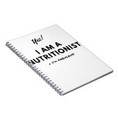 おもしろいな栄養士の黒く及び白い引用文 ノートブック (右側)