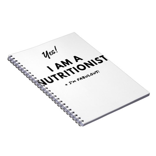 おもしろいな栄養士の黒く及び白い引用文 ノートブック (右側)