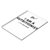 おもしろいな栄養士の黒く及び白い引用文 ノートブック (左側)