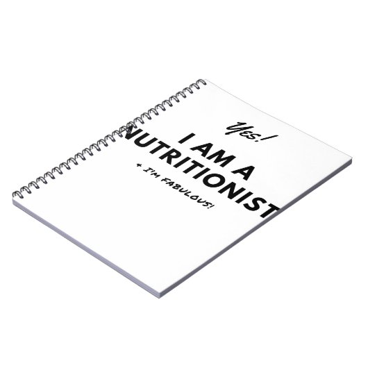 おもしろいな栄養士の黒く及び白い引用文 ノートブック (左側)