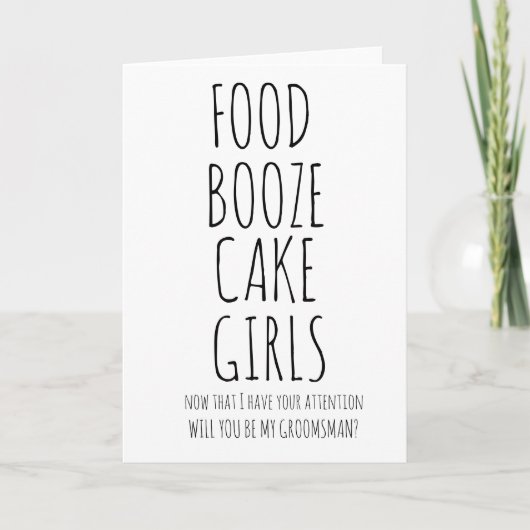 おもしろいな案内係カード花婿の付添人の花婿介添人の結婚式 招待状 (正面)