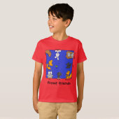 おもしろいな森林動物"森林友人" Tシャツ (正面フル)