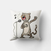 おもしろいな歌う猫の装飾用クッション/白 クッション (裏面)