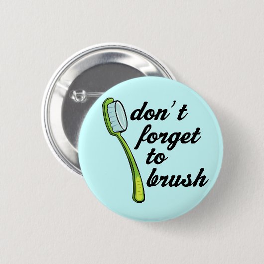 おもしろいな歯ブラシの歯科医ボタン 缶バッジ (正面&裏面)