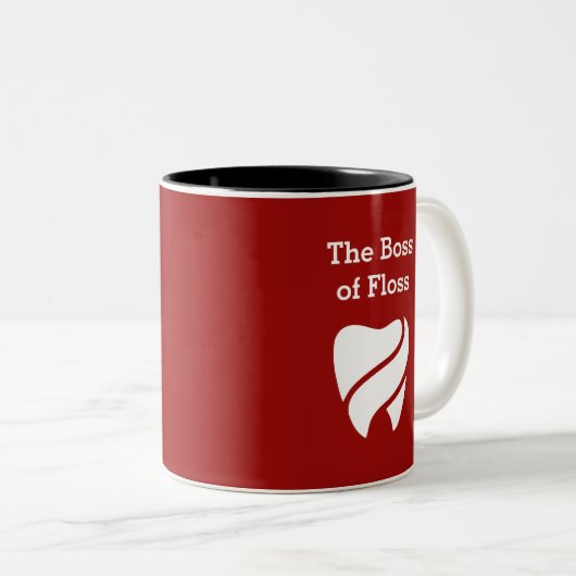 おもしろいな歯科医のテーマのオフィスのマグ ツートーンマグカップ (正面右)
