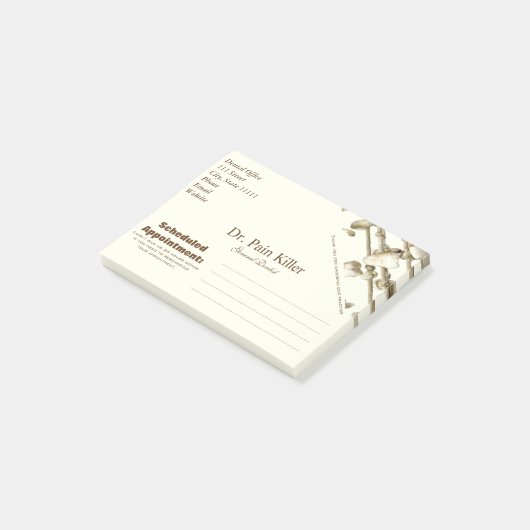 おもしろいな歯科医院の歯科医のアポイントメントのメモ ポストイット (アングル)