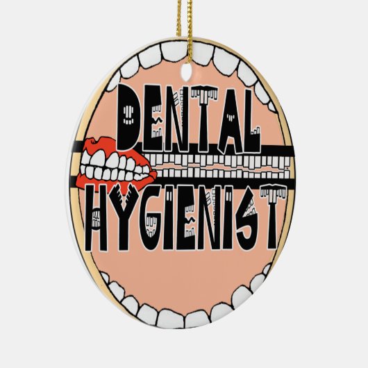 おもしろいな歯科衛生士のクリスマスのオーナメント- セラミックオーナメント (右)