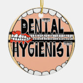 おもしろいな歯科衛生士のクリスマスのオーナメント- セラミックオーナメント (正面)