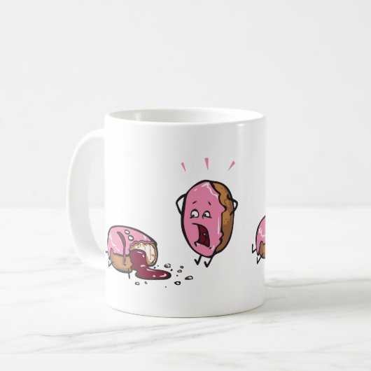 おもしろいな殺害されたドーナツ漫画 コーヒーマグカップ (正面左)