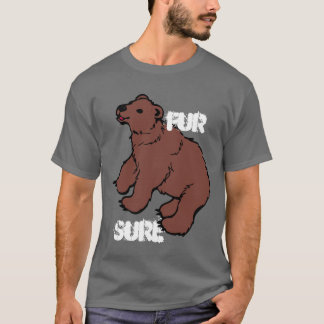 おもしろいな毛皮の確実なくま Tシャツ