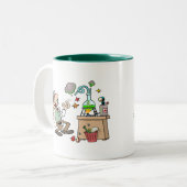 おもしろいな気違いの科学者のマグ ツートーンマグカップ (正面左)