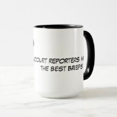 おもしろいな法廷記者に"最も最高のな報告書"がコップあります マグカップ (正面右)