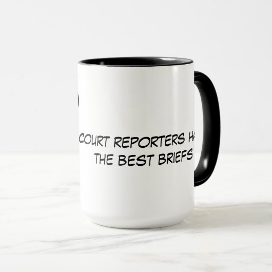 おもしろいな法廷記者に"最も最高のな報告書"がコップあります マグカップ (正面右)