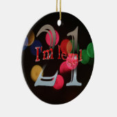 おもしろいな法的第21誕生日の《写真》ぼけ味のクリスマスの照明 セラミックオーナメント (右)