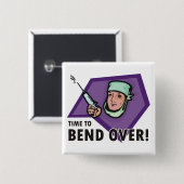 おもしろいな注入の医者/ナース-スポイトを吹き出すこと 缶バッジ (正面&裏面)