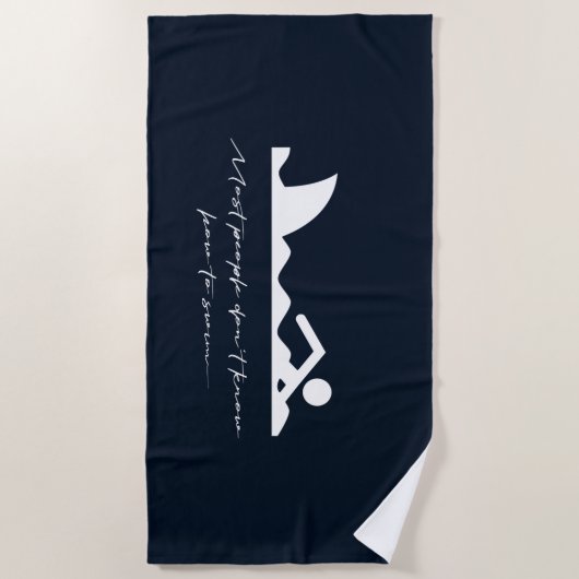 おもしろいな泳ぐ人の水泳の鮫の皮肉の恋人のギフト ビーチタオル (正面)