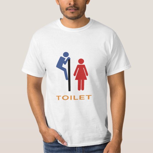 おもしろいな洗面所の印 Tシャツ (正面)