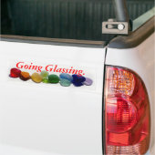 おもしろいな海ガラス、ビーチ、虹のバンパーステッカー バンパーステッカー (トラック上)