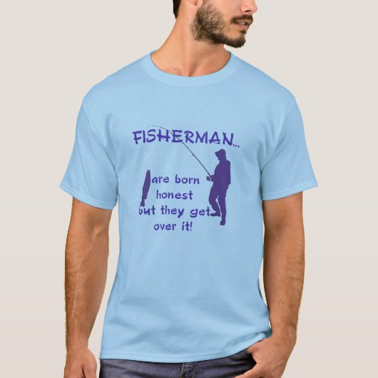 おもしろいな漁師の人のTシャツ Tシャツ (正面)